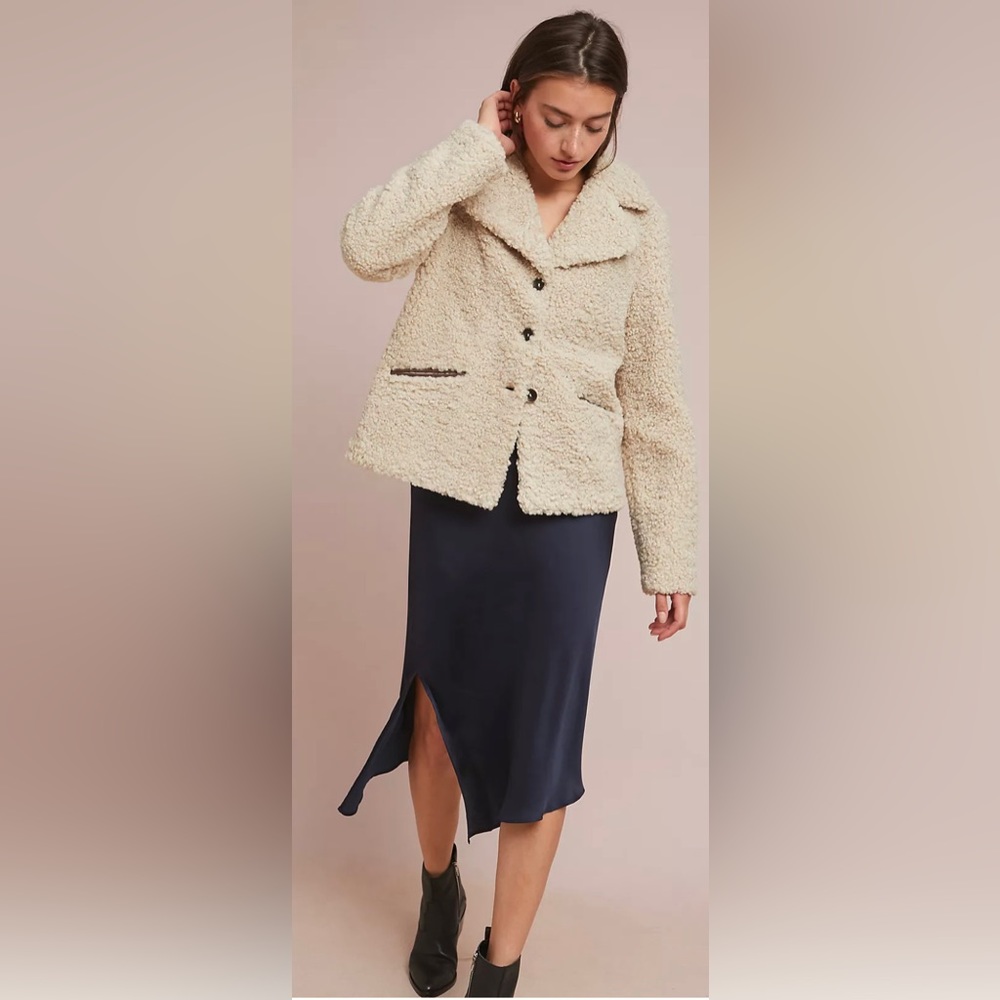 Anthropologie Marrakech Dee Sherpa Jacket Size Medium